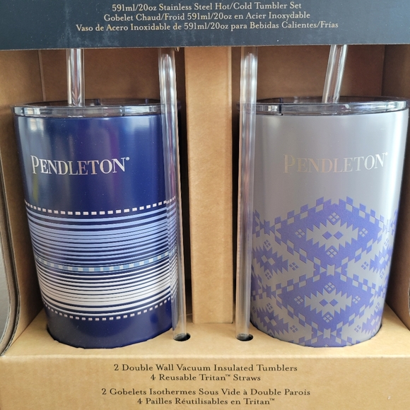 NEW Set of 2 Pendleton Patterned Stainless Steel Hot & Cold Tumbler 20 Oz - Picture 2 of 4